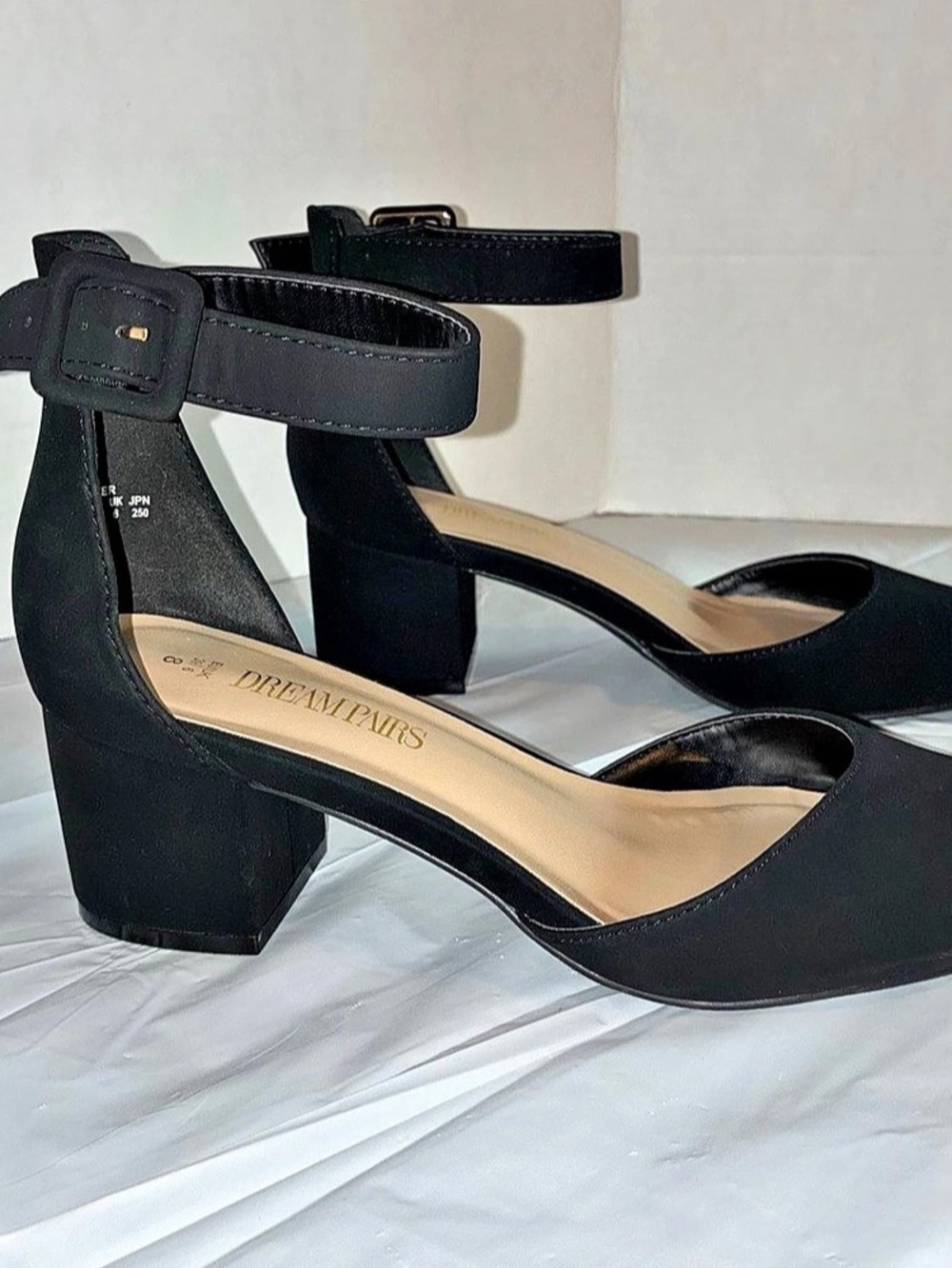 Dream Pairs Annee Pointed Toe Block Heel Pumps Black US 8